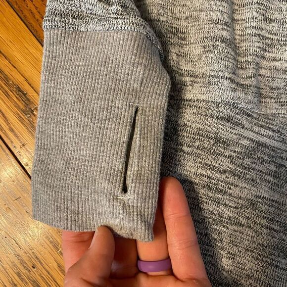 90 degrees by Reflex LONG SLEEVE‎ grey HEATHER WRAP front HOODIE - Picture 3 of 6